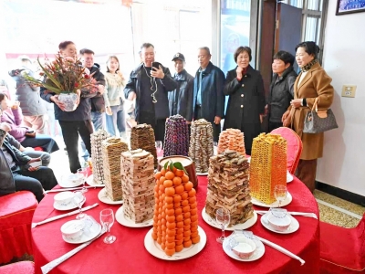 一尺“菜塔”立席间 新桥村“保嗣酒”见证三百年成长约定